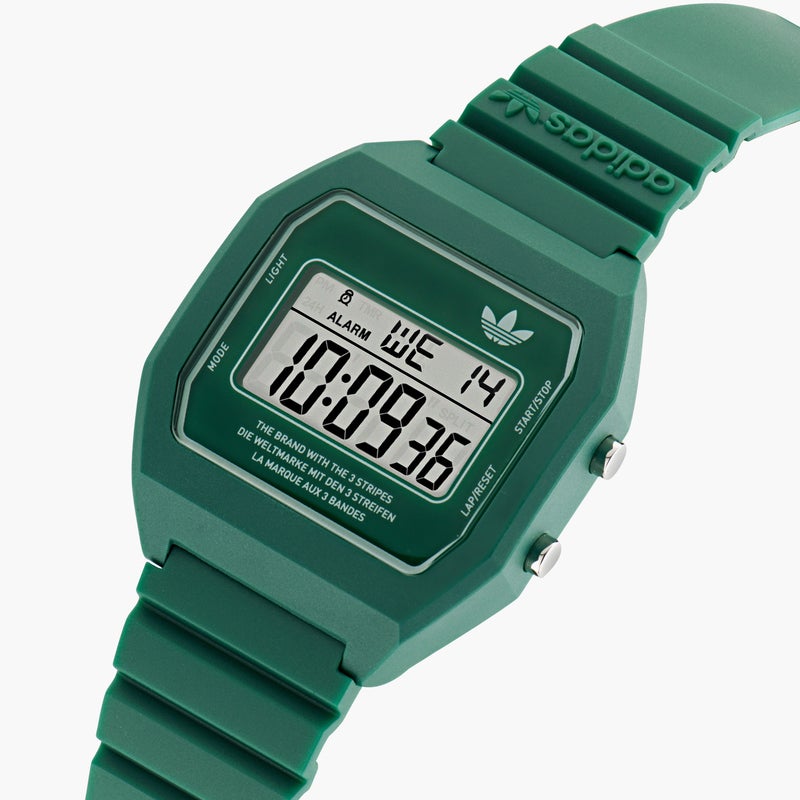 Adidas ساعة رقمية خضراء بحزام سيليكون للجنسين | AOST23558 | 45 مم - Image 4